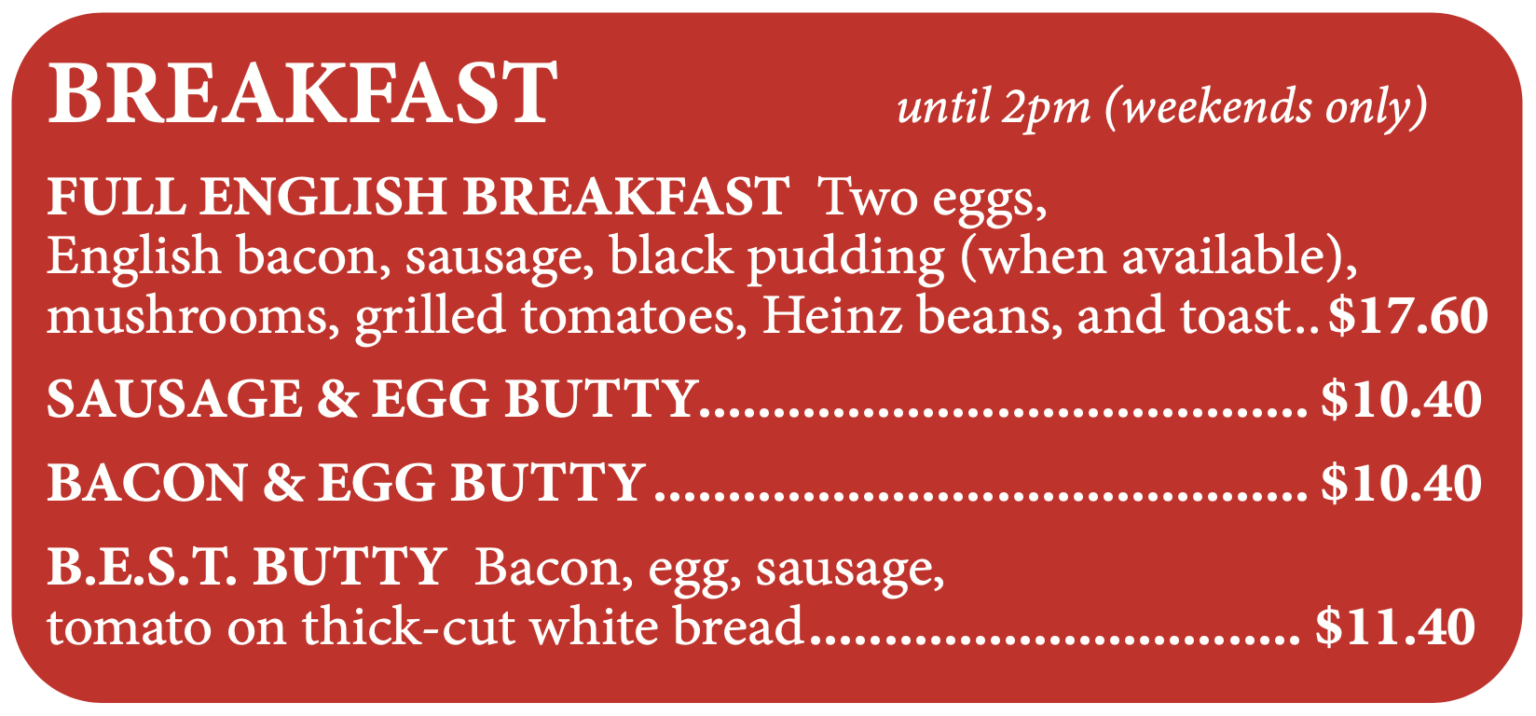 Horse & Jockey Dinner Menu: Traditional British Fayre
